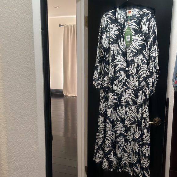 FARM RIO ‼️‼️ Black Bossa Banana Viscose Midi Dress - Picture 8 of 8